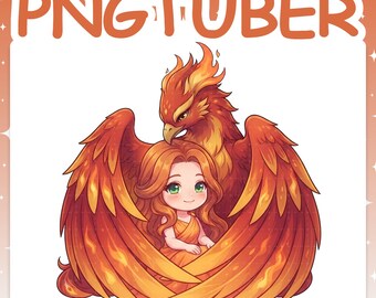 PNGTuber | Phoenix 2D Vtuber Chibi Model for Twitch & YouTube Streaming, Veadotube Ready - AKI
