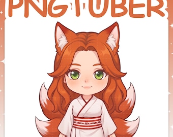 PNGTuber | Kitsune 2D Vtuber Chibi Model for Twitch & YouTube Streaming, Veadotube Ready - AKI
