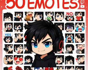 Twitch Emotes | Emote Pack with 50 Gamer Emotes for Twitch Stream & Discord Server