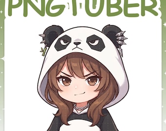 PNGTuber | Panda 2D Vtuber Chibi Model for Twitch & YouTube Streaming, Veadotube Ready - MIKU