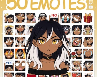 Twitch Emotes | Emote Pack with 50 Anime Emotes for Twitch Stream & Discord Server