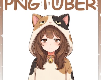 PNGTuber | Tired Cat 2D Vtuber Model for Twitch & YouTube Streaming, Veadotube Ready - MIKU