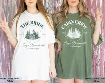 Custom Camp Bachelorette Shirt, Cabin Crew Shirt, Bridesmaid Shirt, Crew Bride Squad Shirt, Lake Camp Themed Bachelorette Shirt, Bride Tee
