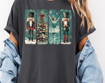 Retro Nutcracker Christmas Shirt,Preppy Christmas Tee,Nutcracker Ballet Shirt,Christmas Tree Shirt,Nutcracker Season Shirt,Xmas Nutcracker