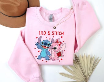 Stitch Is My Valentine Gift, Lilo and Stitch Love Sweatshirt,Disney Romantic Shirt,Disneyland Honeymoon Sweater,Stitch Valentine's Day Gift
