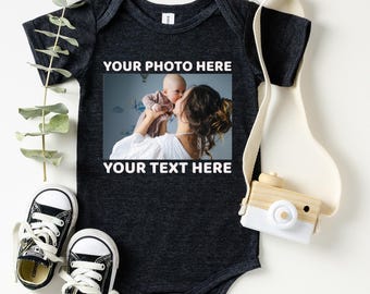 Your Photo Here Onesie, Your Photo Here Toddler Tee, Custom Photo Baby Bodysuit, Custom Birthday Gift, Personalized Baby Onesie with Picture