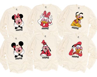 Personalized Disney Mickey and Friends Valentine Sweatshirt,Disney Valentines Sweatshirt,Disney Matching Couples Sweater,Magic Kingdom Tee