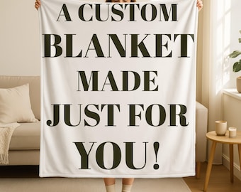 Custom Text Blanket, Housewarming Gift, New Home Present,Personalized Blanket for Adults, Custom Fleece Throw, Customize Blanket Gift