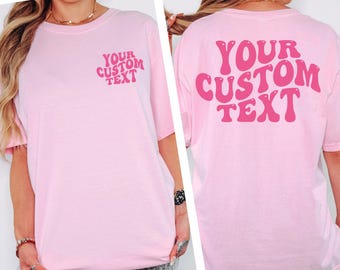 Custom Wavy Letters Shirt,Personalized Retro Text Shirt,Concert Outfit,Gift For Fan Girl,Your Text Shirt,Colorful Stacked Wavy Letters Tee