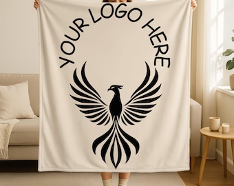 Custom Logo Blanket,Appreciation Gift For Company Corporate,Office Coworker Gift,Custom Boss Coworker,Your Design Here Throw,Retirement Gift
