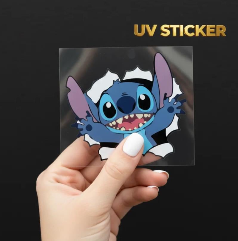Stitch Peekaboo UV Sticker, Stitch Decal Laptop Sticker, Stitch Peeker ...