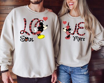 Mickey and Minnie Love Sweater, Disney Couple Shirt,Disney Valentines Sweatshirt, Disney Matching Couples Sweatshirt,Matching Family Sweater