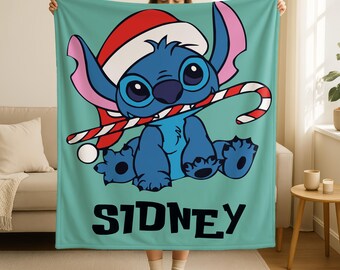Stitch and Lilo Christmas Blanket - Soft Personalized Throw