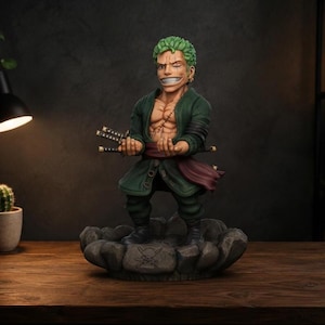 Three Sword Style Toon Figure | Legendary Swordsman Controller Stand | Gaming Decor | joystick holder
