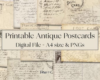 Antike Postkarten Set | Junk Journal Zubehör | Sofortdownload | Alter Ansichtskarten