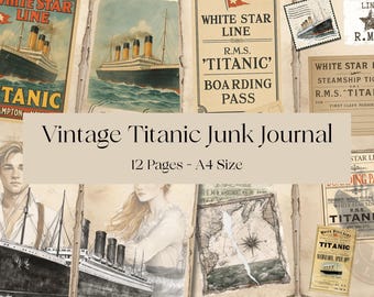 Kit Titanic Junk Journal : éphémères vintage, pages de collage (téléchargement numérique)