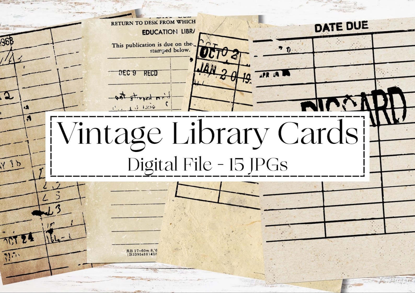Vintage Library Card Printable | Retro Checkout Cards for Journals ...