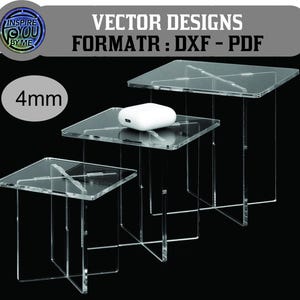 Acrylic Display Riser Set of 3: Square Pedestal (Digital File)