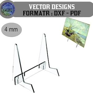 Expositor acrílico sin repisa, caballete transparente de 4,5 pulgadas para libros (archivo digital)