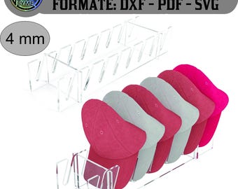 Clear Acrylic Baseball Cap Organizer, 14 Cap Holder Rack, Space-Saving Storage (Digital File)