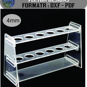 Acrylic Plastic Test Tube Rack Holder for 15ml 25ml Tubes Lab Tube Racks for Laboratory Exhibition Bar (Digital file)