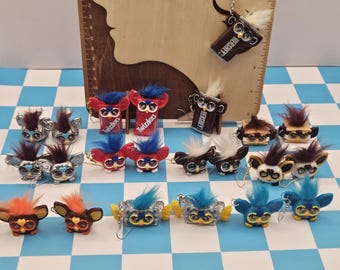 Inspired Candy Furby Earrings – Quirky Earrings, Funny, and Silly Accessories