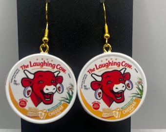Mini Brands Food Earrings: The Laughing Cow Cheddar - Quirky Fun Fashion