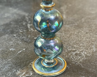 Glass Perfume Floral Pattern Bottle 3.5” x 1.5”