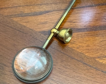 English Victorian Brass Pivoting Magnifying Glass without Stand - Antique - circa 1890