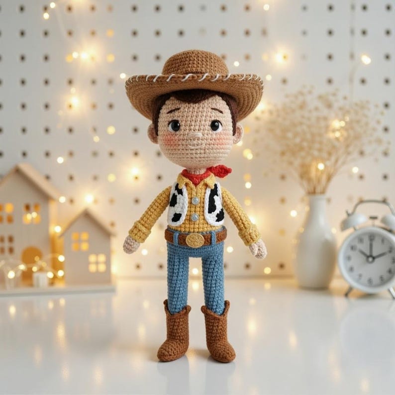 Zestaw szydełkowych lalek Toy Story, szeryf Woody i Buzz Amigurumi, pluszowe postacie z filmów Disneya, ręcznie robiona lalka szydełkowa, postacie z Toy Story zdjęcie 3