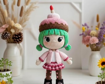 Ręcznie robiona na szydełku lalka, pluszowa postać z głową świecy, zabawka amigurumi z filmu Ralph Demolka