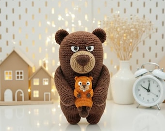 Ręcznie robione na szydełku pluszowe misie i bobry Amigurumi