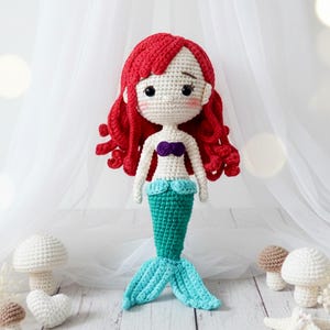 Handmade Crochet Princess Dolls, Ariel, Cinderella, Tiana, Snow White Amigurumi Toy image 3
