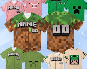 Pixel gaming-honkbalshirt, kindershirt verjaardagsspel, bijpassende outfit voor het hele gezin
