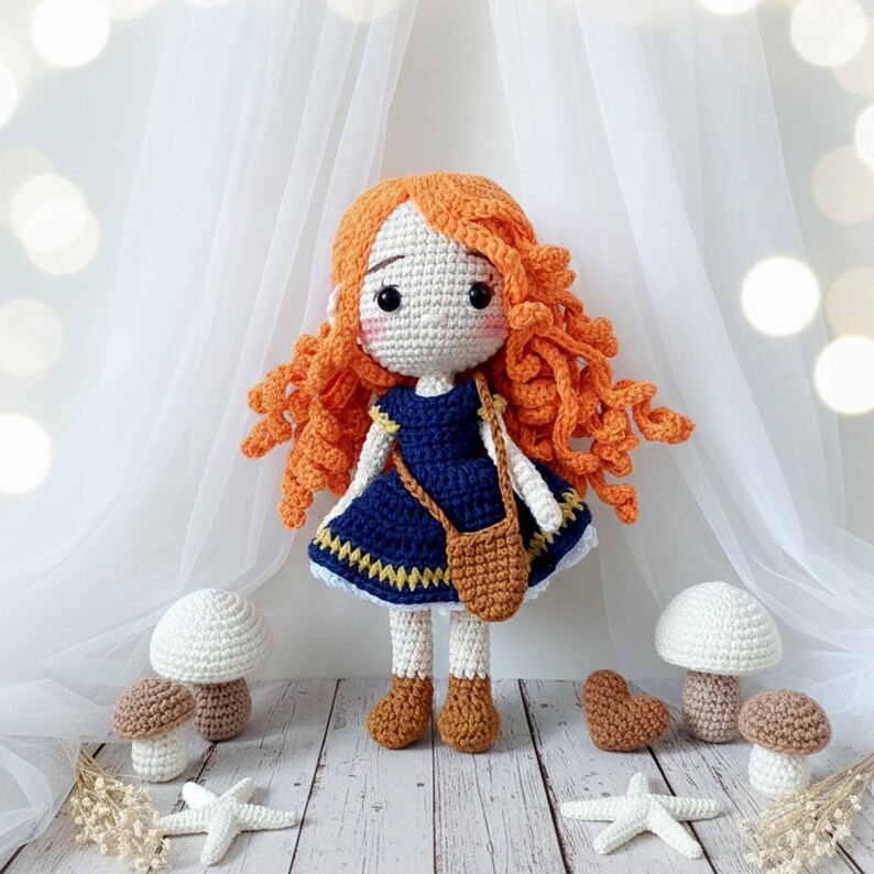 Handmade Crochet Princess Dolls, Ariel, Cinderella, Tiana, Snow White Amigurumi Toy image 9