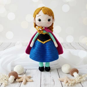Handmade Crochet Princess Dolls, Ariel, Cinderella, Tiana, Snow White Amigurumi Toy image 16