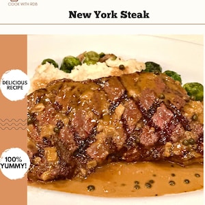 New York Steak Recipe Printable Digital Download, Perfect New York Steak Recipe Easy Cooking Guide, Juicy New York Steak Digital Recipe