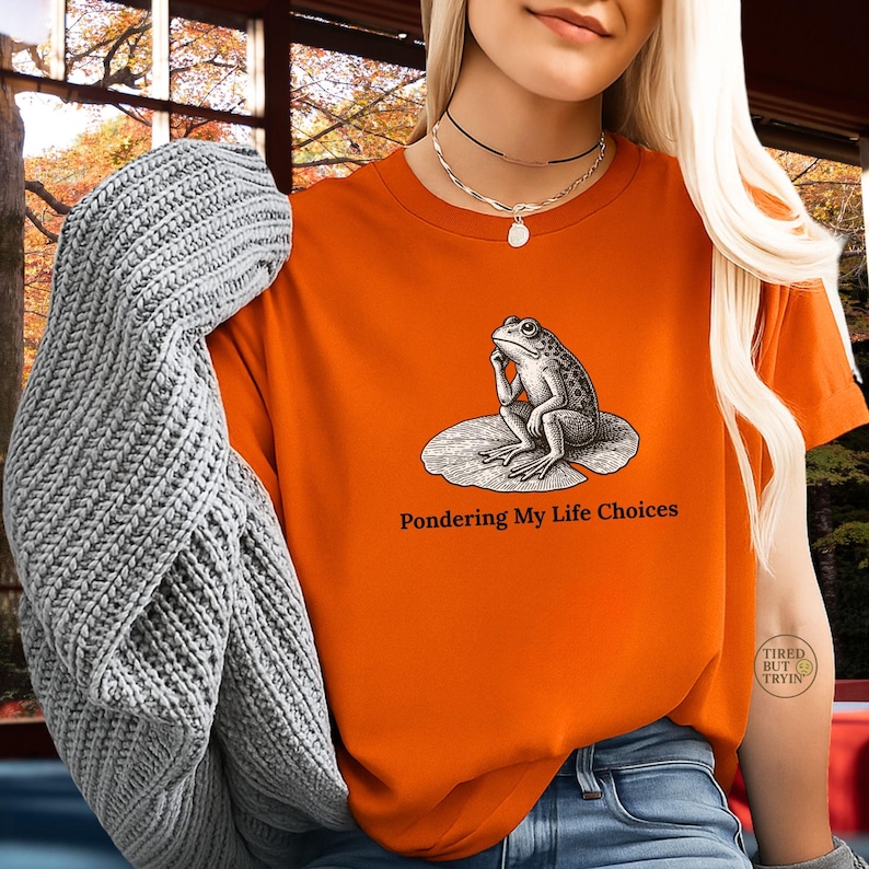 Funny Frog Shirt, Pondering Frog, Unhinged Shirts, Meme Shirt, Gag Gift ...