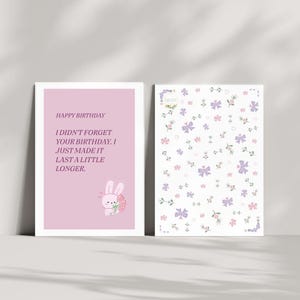 Cute Birthday Gift for Her Printable Birthday Card in Purple Apology Card Missed Birthday Girlfriend Birthday ideas