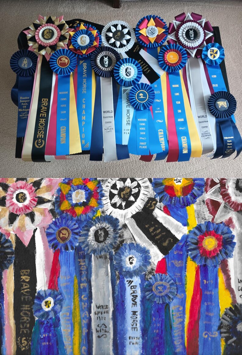 Custom Ribbon Collection Painting | Horse Show Prize Art - Etsy