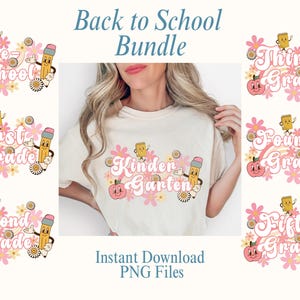 Groovy Back to School PNG Bundle: Retro Teacher & Student Shirt Designs (Digital Download)