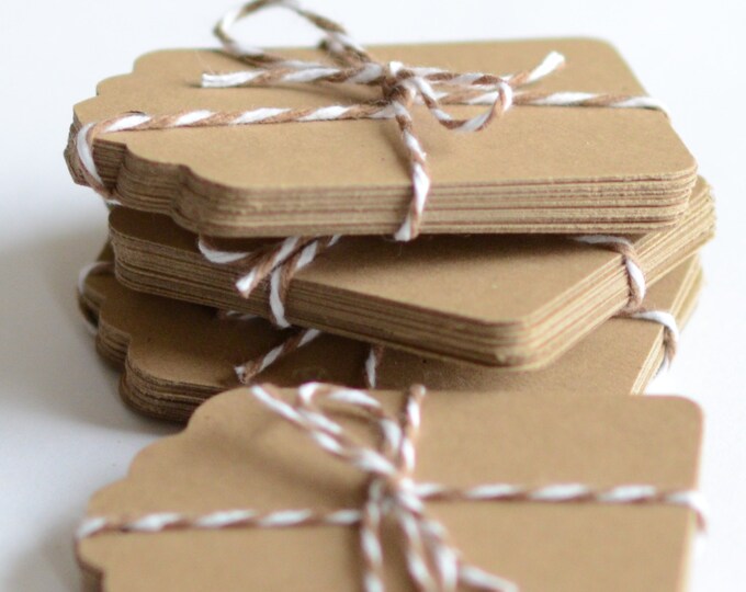 Kraft Paper Tags 100 Die Cut Tag Gift Tags Labels Brown Etsy