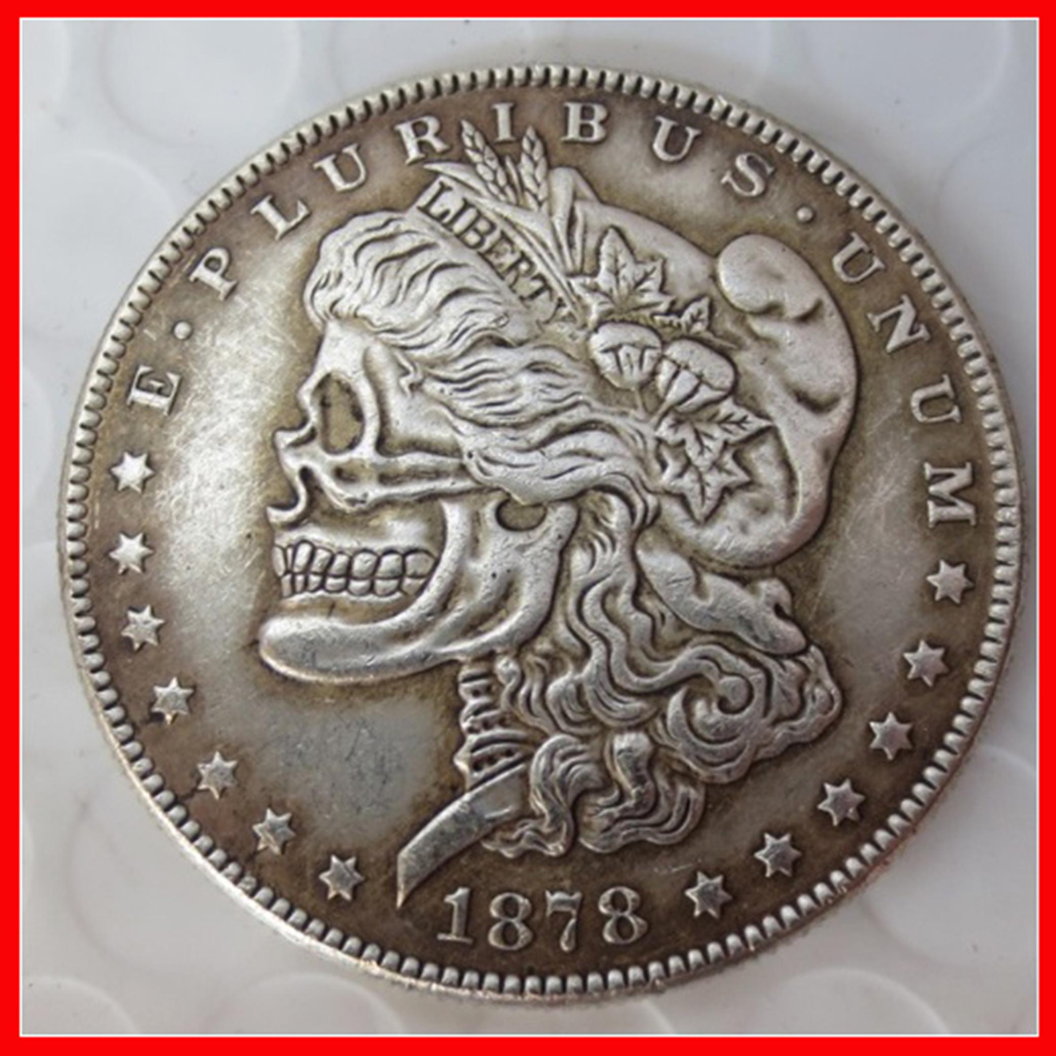 Rare 1878 USA United States Pirate Skull Pluribus Unum One Dollar