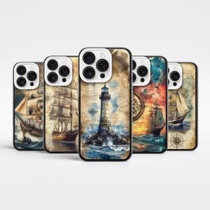 Funda para teléfono con diseño de piratas marinos, con un bonito mapa de barco marinero para iPhone 16 Pro Max 15, 14 Plus, 13 mini, Samsung S25 Ultra, S24Fe, S23Fe, A56