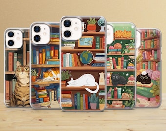 Funda de teléfono con diseño de amantes de los libros para iPhone 17 Air, 16, 15, 14, 13, 12, Samsung Galaxy S25, S24, S23, S22, A16, Google Pixel 10, 9A, 8A, 7A, 6A