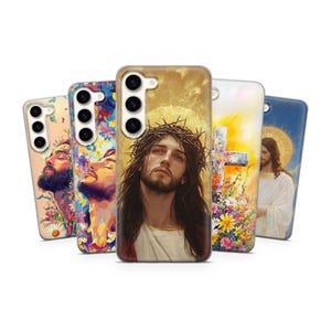 Aesthetic Jesus Phone Case Christian Cover for Google Pixel 10, 7A, 6A, Samsung Galaxy S24, S23, S22, A16, A14, A13, iPhone 17 Air, 15