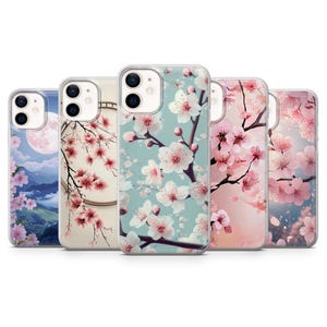 Japanese sakura Phone Case Blooming Art Cover for Google Pixel 9 Pro, 7A, 6A Samsung Galaxy S24, S23, S22, A16, A14, A13, iPhone 16 Pro