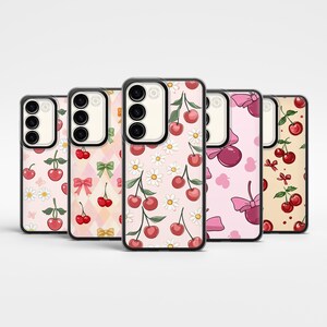 Blooming Cherry Phone case Dinosaur Aesthetic cover for iPhone 16 Pro Max 15, 14 Plus, 13 mini Samsung S25 Ultra, S24Fe, S23Fe A56