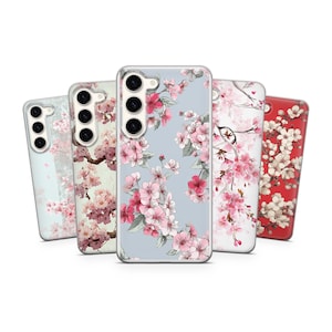 Cherry Phone case Sakura Cover for Samsung Galaxy S25, S24, S23, A22, A16 Google Pixel 9 Pro, 9A, 7A, 6A iPhone 16 Pro, 15, 14, 13, 12, 11