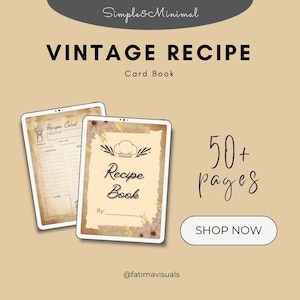 Modelo de livro de receitas culinárias vintage para impressão